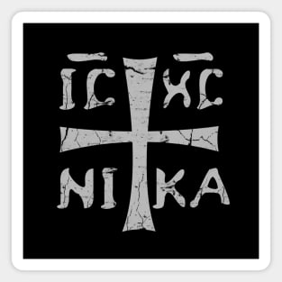 IC XC NIKA Greek Christigram  (meaning Jesus Christ Conquers) light grey text Magnet